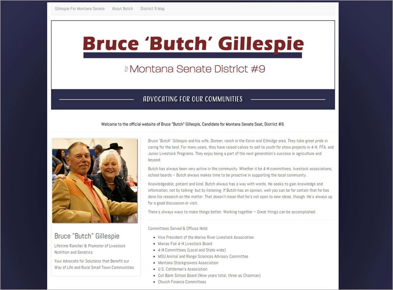 Gillespie For MT Senate Website