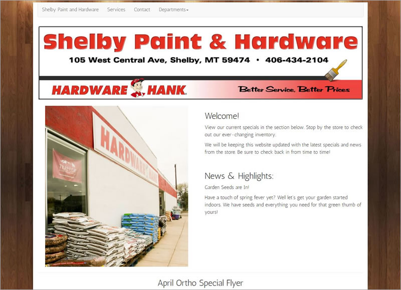 Shelby Paint and Hardware Website